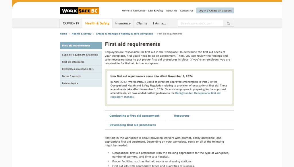 New first aid requirements coming this year from WorkSafe BC