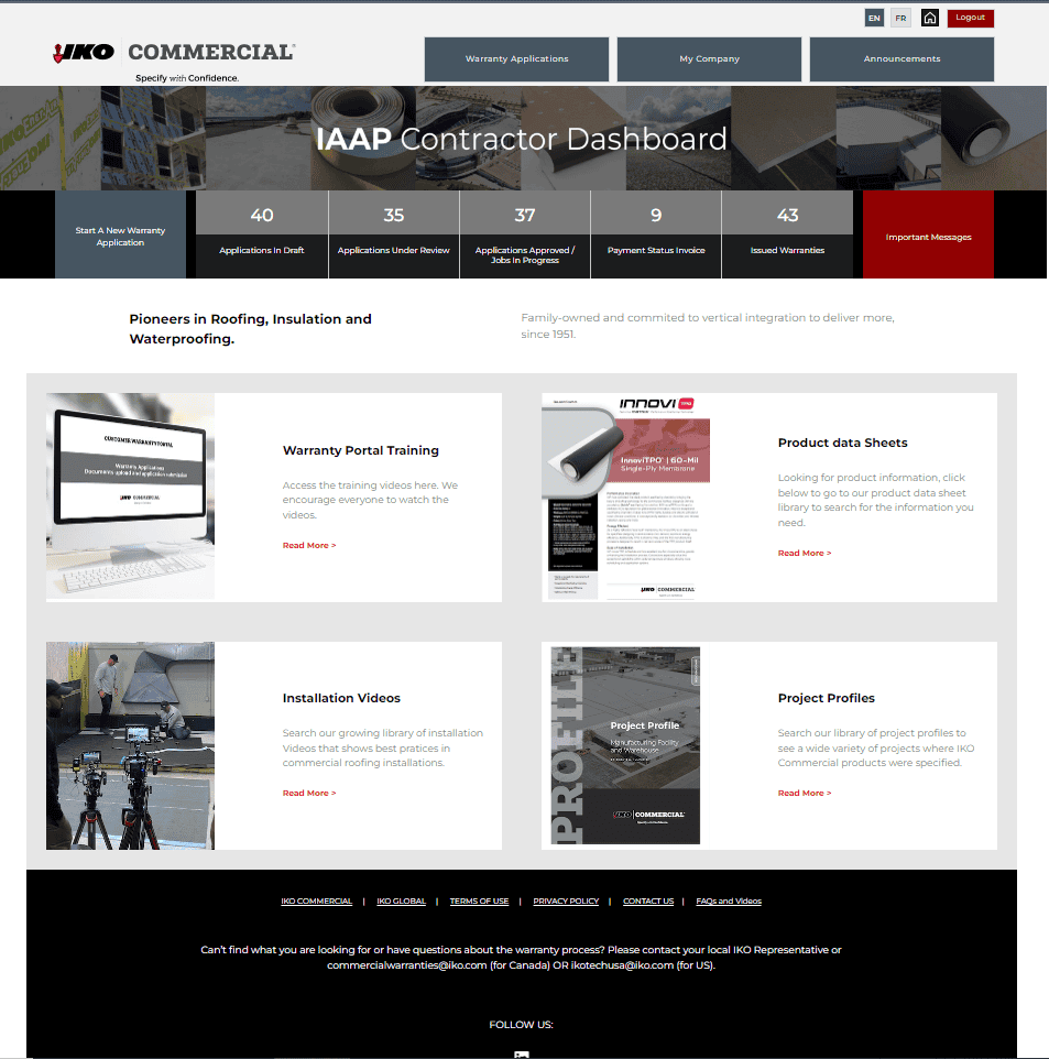 IKO launches new Warranty Portal to streamline and expedite customer experience