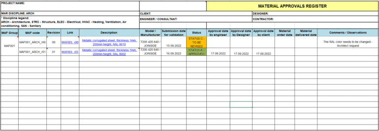 iuliandiaconescu86 MAF register - Material Approval Form - Register