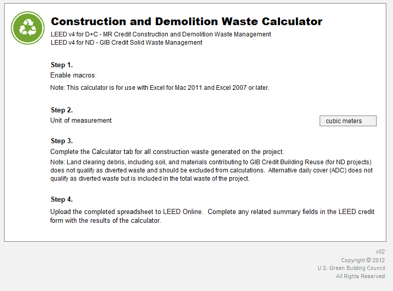 Annotation 2023 01 06 083122 - LEED V4 - Construction and Demolition Waste Calculator