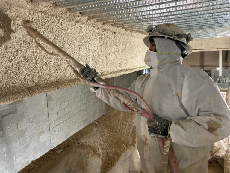 Spraying Cementitious Fireproofing 2 - Fireproofing: Safeguarding Your Building